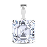 IGI Certified Asscher Cut Luxuriant Lab Grown Diamond G VS2 5.00 ctw Pendant without Chain in 950 Platinum