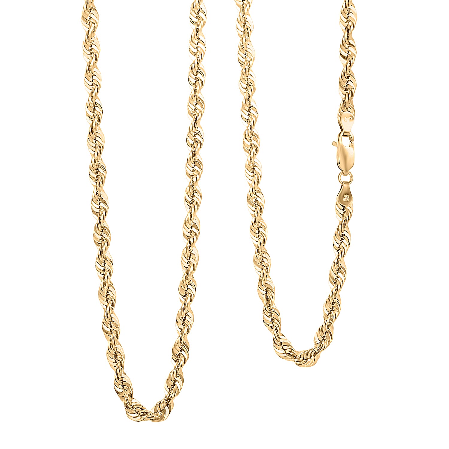 10K Yellow Gold 4.5mm Rope Chain Necklace 24 Inches 10.00 Grams