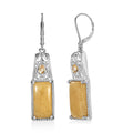Karis Yellow Aventurine and Citrine 12.20 ctw Solitaire Stud Earrings in Platinum Bond - Sticky add to cart bar