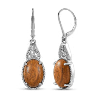 Karis Script Stone Lever Back Earrings Platinum Bond 11.20 ctw