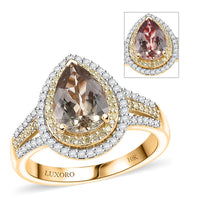 Luxuro 10K Yellow Gold AAA Turkizite, Natural Yellow and White Diamond (I2) (0.33 cts) Ring (Size 10.0) (4.30 g) 2.85 ctw