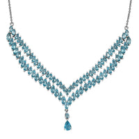 Betroka Blue Apatite 15.90 ctw Drop Necklace 18 Inches in Rhodium Over Sterling Silver