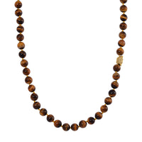 Tigers Eye 350.00 ctw Beaded Necklace with Sycee Charm in Goldtone 20 Inches