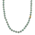 Green Aventurine 350.00 ctw Beaded Necklace with Sycee Charm in Goldtone 20 Inches - Sticky add to cart bar