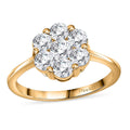 Moissanite Floral Ring in 18K Vermeil YG Over Sterling Silver (Size 10.0) 1.15 ctw - Sticky add to cart bar