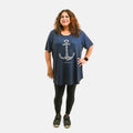 Navy Anchor Oversized Shirt - S - Sticky add to cart bar