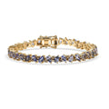 Tanzanite and Madagascar Pink Sapphire 7.75 ctw Art Deco Bracelet in 18K Vermeil Rose Gold Over Sterling Silver (6.50 In) - Sticky add to cart bar