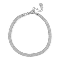 Simulated Diamond Bracelet in Rhodium Over Sterling Silver (7.0-8.0In)