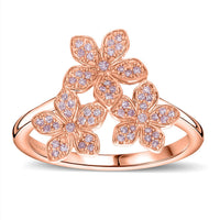 Pink Diamond  Ring in Vermeil RG Sterling Silver 0.26 ctw