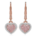 Natural Pink and White Diamond 0.50 ctw Heart Earrings in Vermeil Rose Gold Over Sterling Silver - Sticky add to cart bar