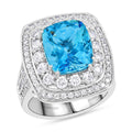 Chairman Vault Certified & Appraised Rhapsody AAAA Santa Maria Aquamarine and E-F VS Diamond 6.55 ctw Ring in 950 Platinum 14.45 Grams - Sticky add to cart bar