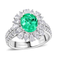 Chairman Vault Certified & Appraised Rhapsody 950 Platinum AAAA Paraiba Tourmaline, Diamond (E-F, VS) (1.41 cts) Ring (Size 7.0) (10.70 g) 3.40 ctw