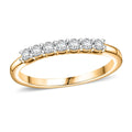 Luxuriant Lab Grown Diamond G-H SI 0.30 ctw Band Ring in 18K Vermeil Yellow Gold Over Sterling Silver (Size 5.0) - Sticky add to cart bar