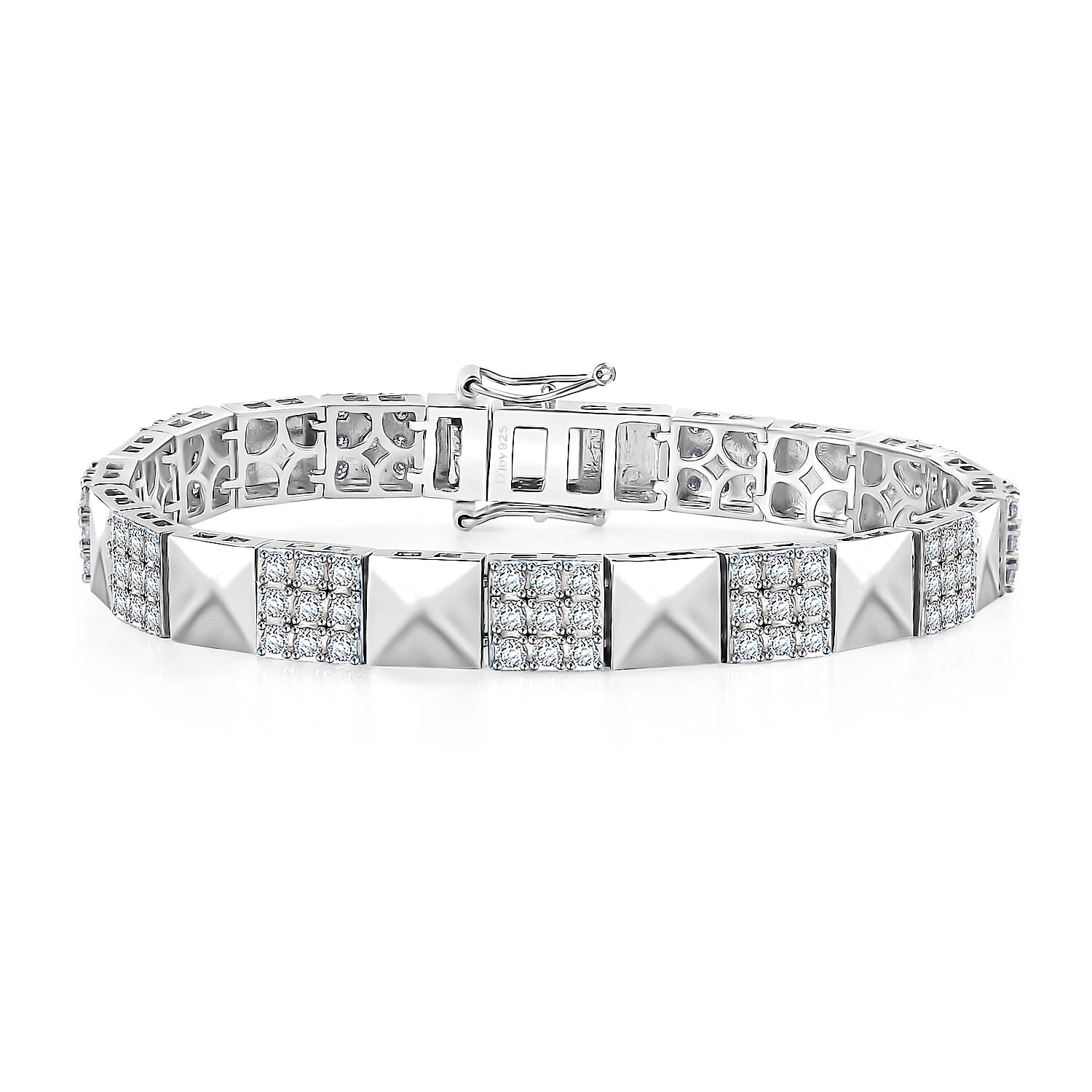 Moissanite Bracelet in Platinum Over Sterling Silver (7.25 In) 3.00 ctw