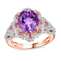 AAA Rose De France Amethyst, Multi Gemstone Ring in Sterling Silver - Sticky add to cart bar