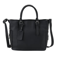 Closeout Deal Black Genuine Leather Crossbody Bag (9.84"x5.12"x8.66') with Adjustable Shoulder Strap