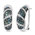 D'Joy Narsipatnam Alexandrite and White Zircon 2.60 ctw Waves Earrings in Rhodium Over Sterling Silver - Sticky add to cart bar