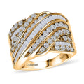 TLV Luxuriant Lab Grown Diamond (G-H, SI) Fluid Wave Ring in 18K Vermeil YG Over Sterling Silver (Size 10.0) 1.80 ctw - Sticky add to cart bar