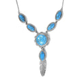 Blue Howlite 33.70 ctw Necklace 18 Inches in Stainless Steel - Sticky add to cart bar