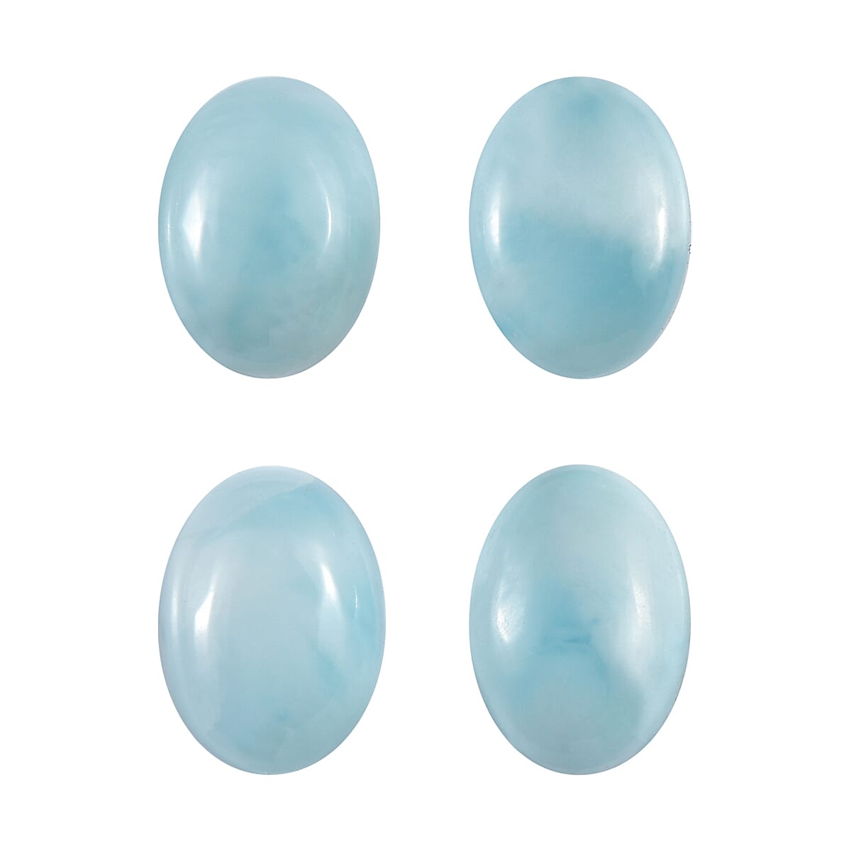 Premium Larimar Set of 4 (Ovl 7x5mm) 3.75 ctw Loose Gemstone