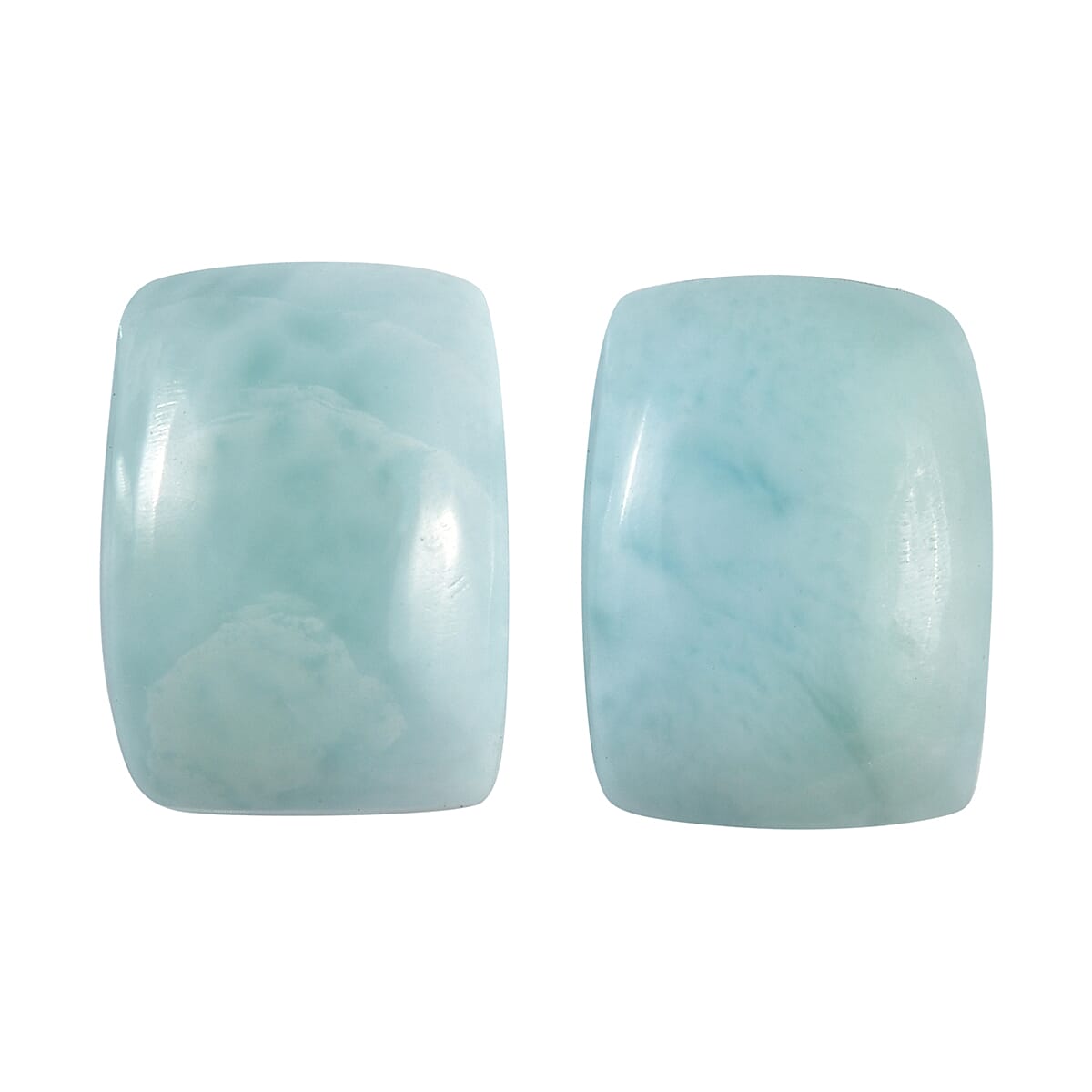 Premium Larimar Set of 2 (Cush 8x6mm) 3.01 ctw Loose Gemstone