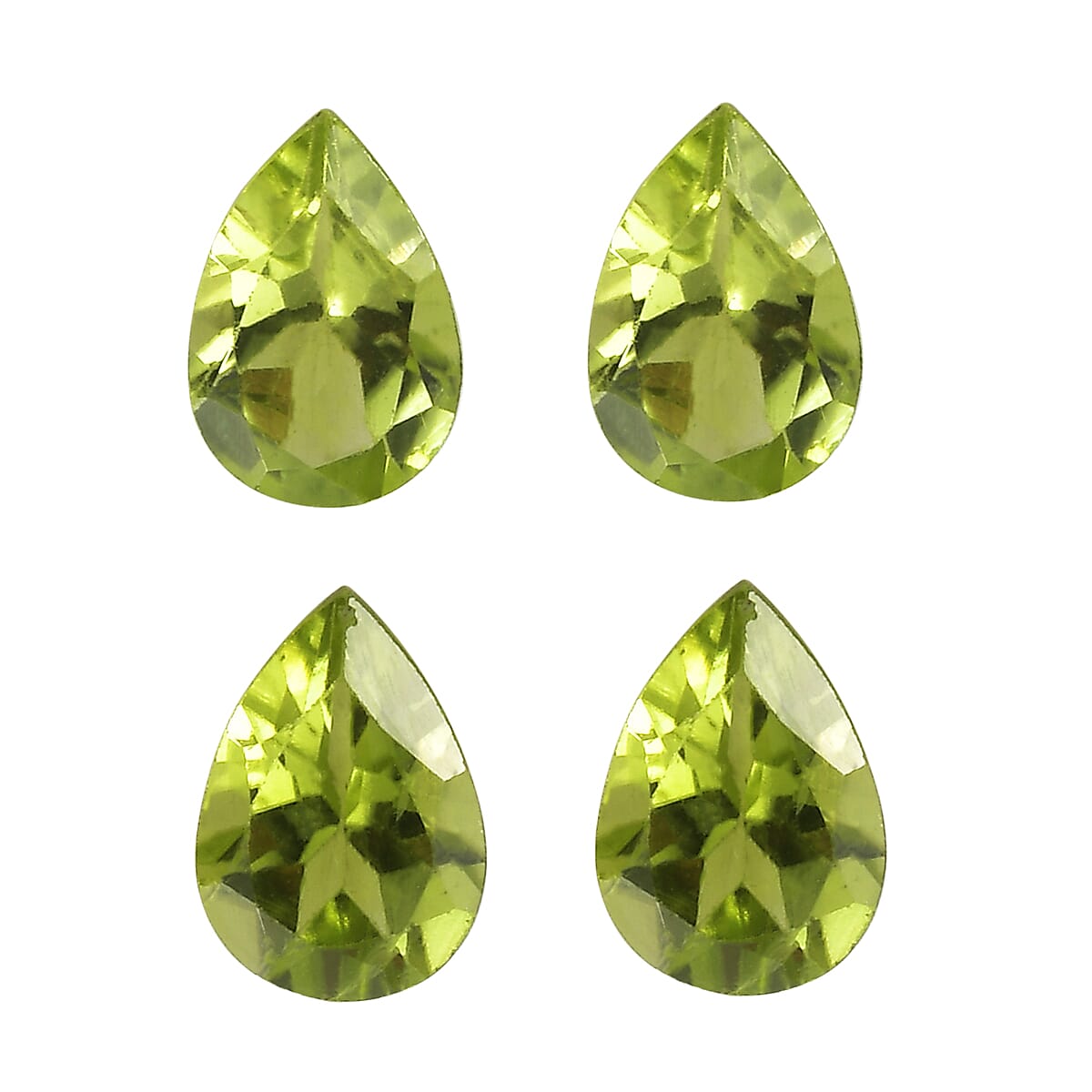 Peridot Set of 4 (Pear 7x5mm) 2.84 ctw Loose Gemstone