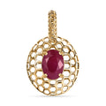 Mirage Collection AAA Mozambique Ruby 1.25 ctw Pendant in 10K Yellow Gold - Sticky add to cart bar