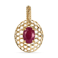 Mirage Collection AAA Mozambique Ruby 1.25 ctw Pendant in 10K Yellow Gold