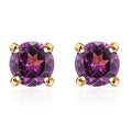 D'Joy Premium Radiant Ember Garnet 0.90 ctw Solitaire Stud Earrings in 18K Vermeil Yellow Gold Over Sterling Silver - Sticky add to cart bar