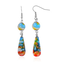 Multi Murano Style Earrings in Stainless Steel
