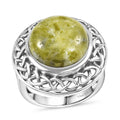 Artisan Crafted Connemara Marble 10.00 ctw Ring in Black Oxidized Sterling Silver - Sticky add to cart bar