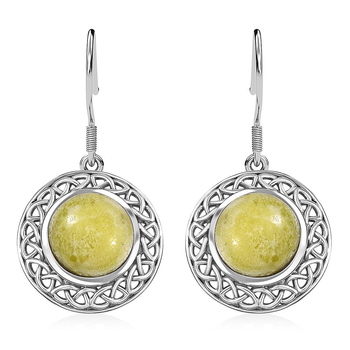D'Joy Artisan Crafted Connemara Marble 8.35 ctw Lever Back Earrings in Black Oxidized Sterling Silver