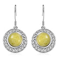 D'Joy Artisan Crafted Connemara Marble 8.35 ctw Lever Back Earrings in Black Oxidized Sterling Silver - Sticky add to cart bar