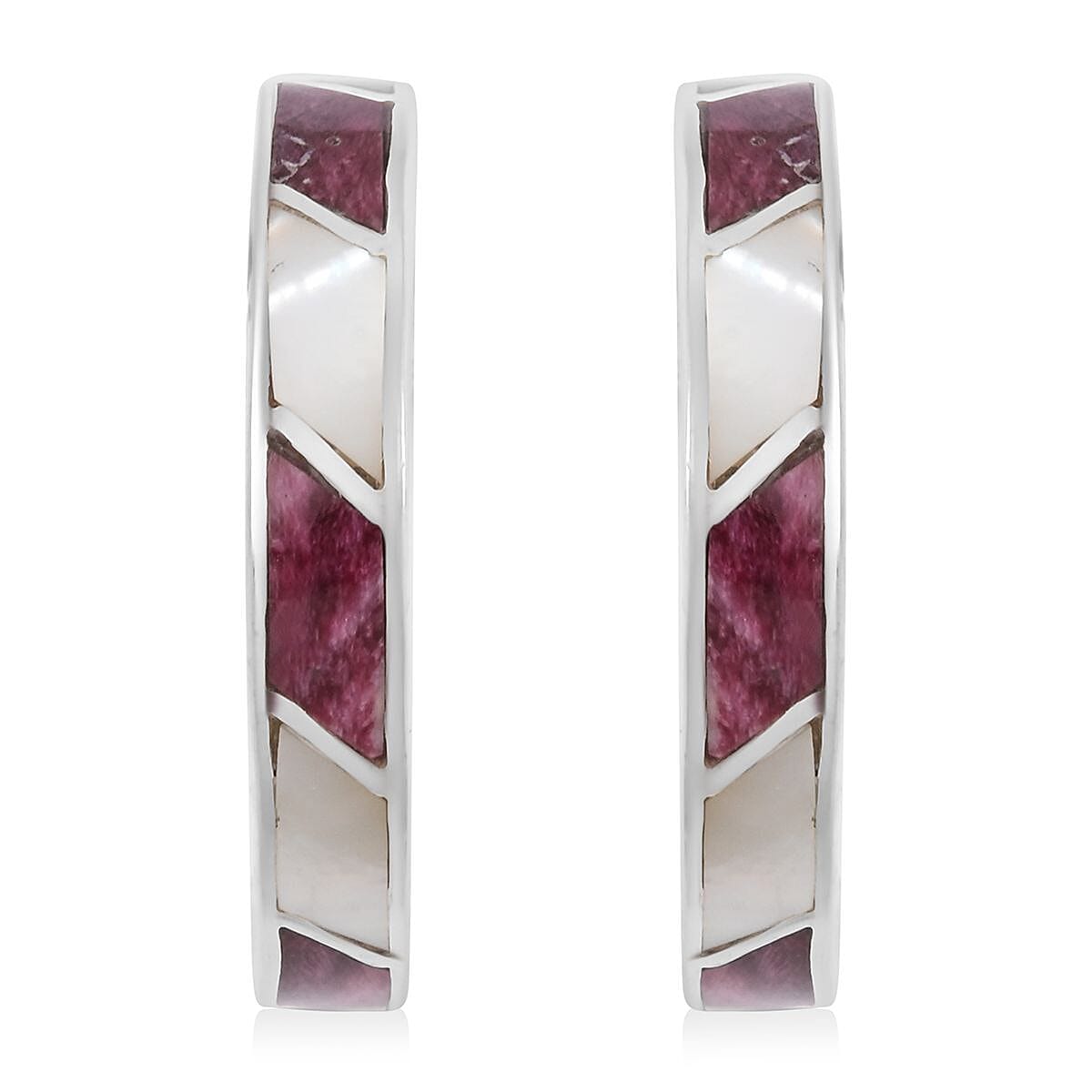 Peruvian Artistry Multi Gemstone White and Purple 1.15 ctw Earrings in Sterling Silver