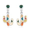 Peruvian Artistry Multi Gemstone 2.00 ctw Cactus Earrings in Sterling Silver - Sticky add to cart bar
