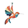 Peruvian Artistry Multi Gemstone 6.40 ctw Harmony Big Hummingbird Pendant without Chain in Sterling Silver - Sticky add to cart bar