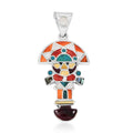 Peruvian Artistry Multi Gemstone 1.25 ctw Small Tumi Pendant without Chain in Sterling Silver - Sticky add to cart bar