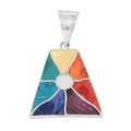 Peruvian Artistry Multi Gemstone 1.30 ctw Inti Raymi Pendant without Chain in Sterling Silver - Sticky add to cart bar
