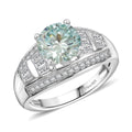 D'Joy Moissanite (Rnd 8mm) Ring in Rhodium Over Sterling Silver (Size 10.0) 3.10 ctw - Sticky add to cart bar