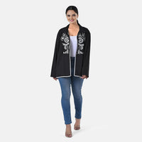 TAMSY Black 100% Cotton Embroidered Twill Jacket -  M