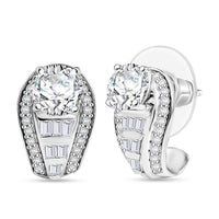 D'Joy Moissanite 2.80 ctw Earrings in Rhodium Over Sterling Silver