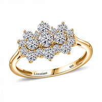 Luxuriant Lab Grown Diamond (G-H, SI) Boat Shaped Ring in 18K Vermeil YG Over Sterling Silver (Size 10.0) 1.00 ctw