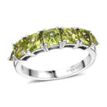 Arizona Peridot 2.20 ctw Band Ring in Platinum Over Sterling Silver (Size 10.0) - Sticky add to cart bar