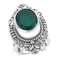 Bali Legacy Verde Onyx Floral Ring in Sterling Silver (Size 10.0) 7.50 ctw - Sticky add to cart bar