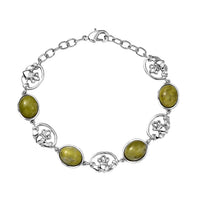 Karis Connemara Marble 13.10 ctw Claddagh Bracelet in Platinum Bond (7.25 In)