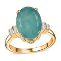 Luxoro 10K Yellow Gold Premium Grandidierite, Diamond (G-H, I2) Ring (Size 5.0) 6.20 ctw - Sticky add to cart bar