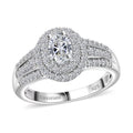 Luxuriant Lab Grown Diamond G VS 1.10 ctw Filigree Heart Ring in Rhodium Over Sterling Silver (Size 10.0) - Sticky add to cart bar