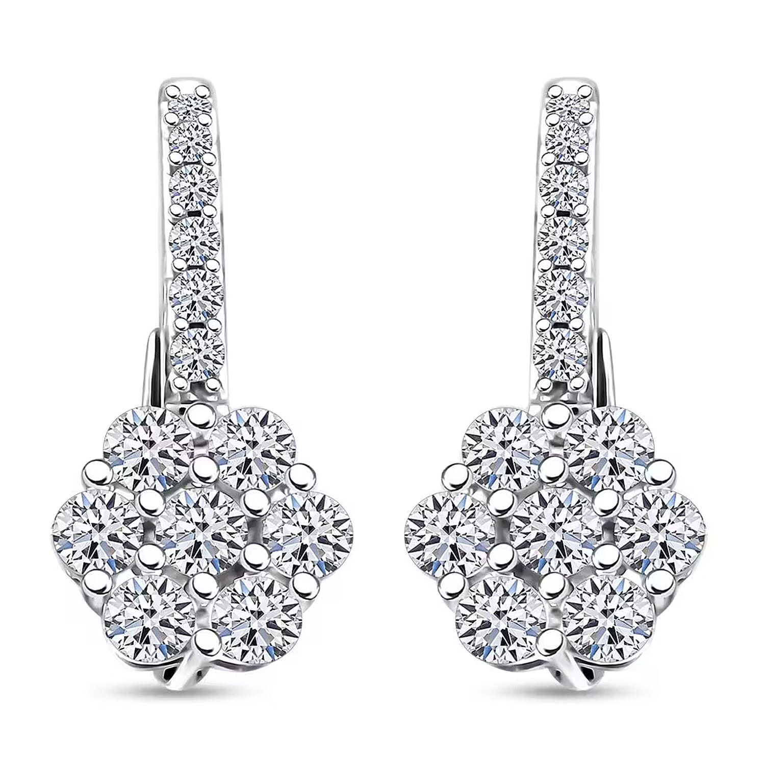 Luxuriant Lab Grown Diamond G-H SI 1.00 ctw Earrings in Sterling Silver