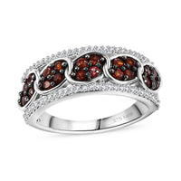 Karis Mozambique Garnet and White Zircon 1.00 ctw Ring in Platinum Bond (Size 10.0)