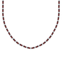 D'Joy Mozambique Garnet and White Zircon 29.60 ctw Necklace in Rhodium Over Sterling Silver 18 Inches